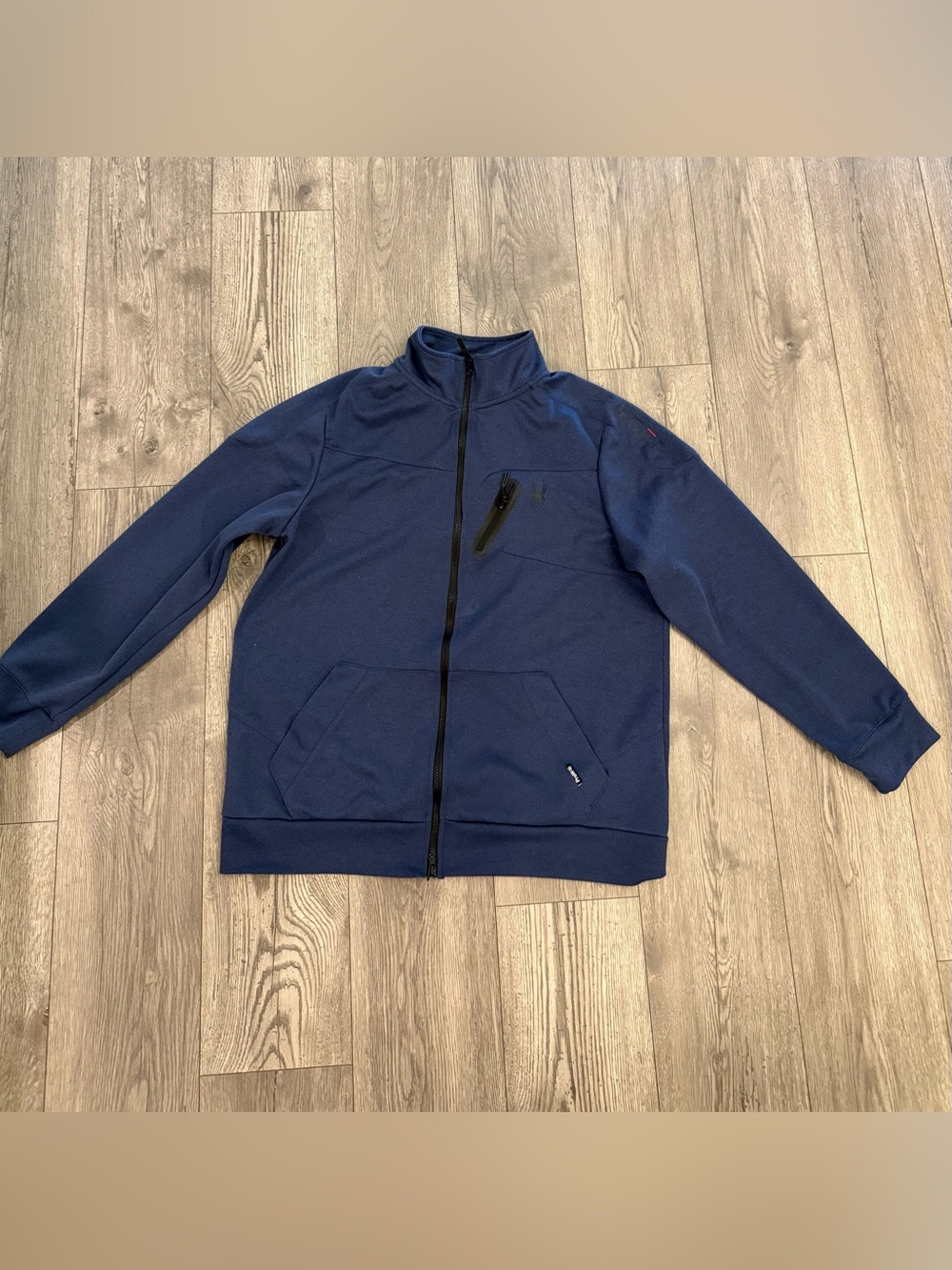 Spyder Active Navy Full Zip Knit Pockets Men’s Size: XL Long Sleeves Jacket